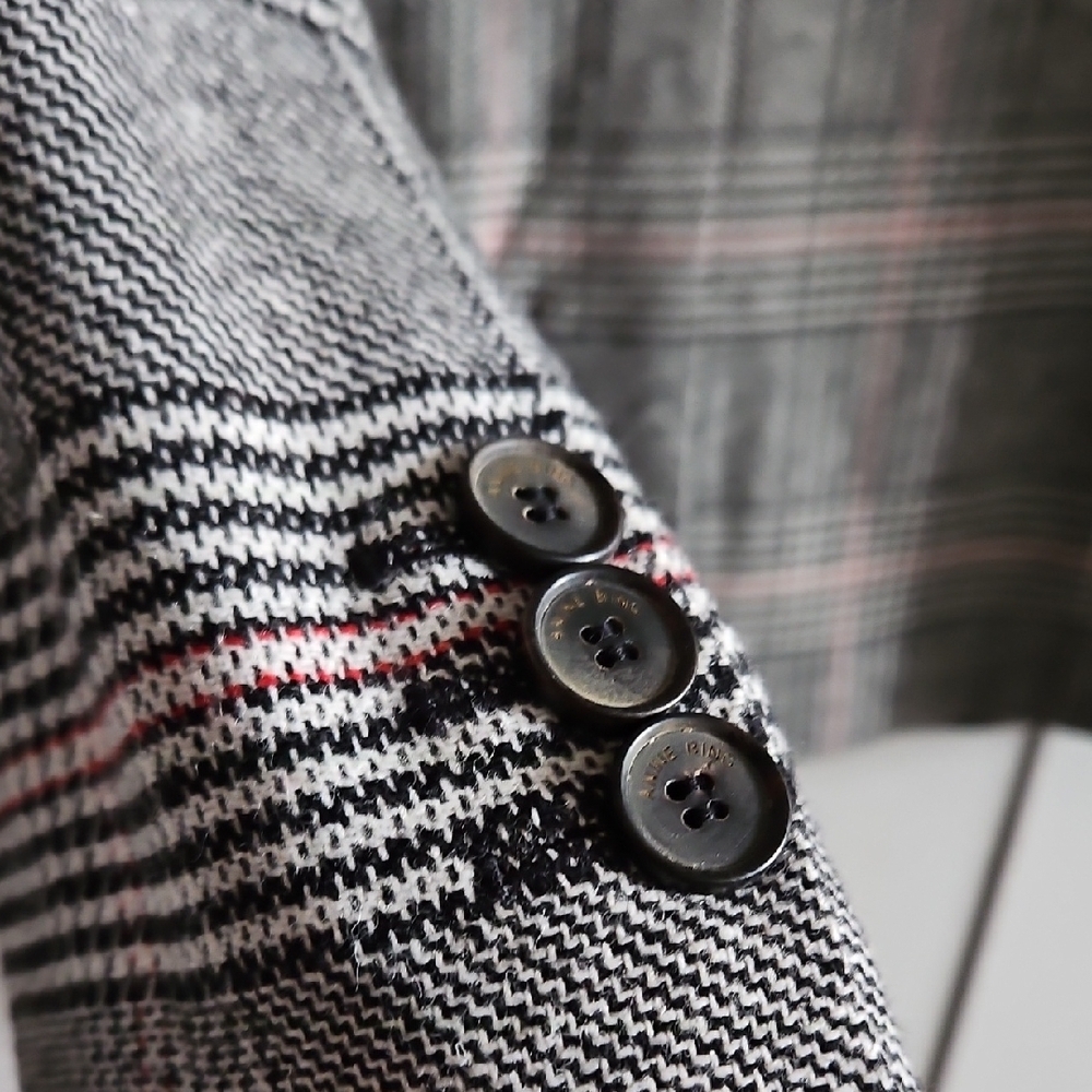 Anine Bing Size S Black and White Checkered Blazer - Picture 8 of 9